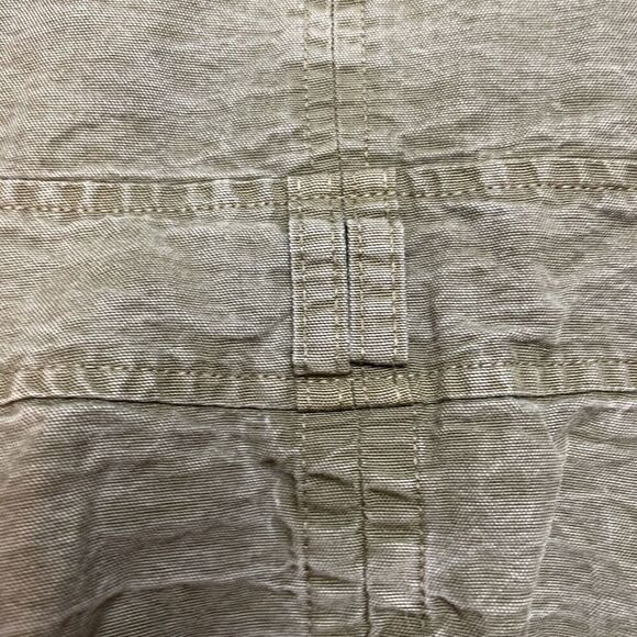 Tianello 100% Tencel Morocan Jacket Womens L Army Green Distressed Raw Seams - Picture 13 of 13